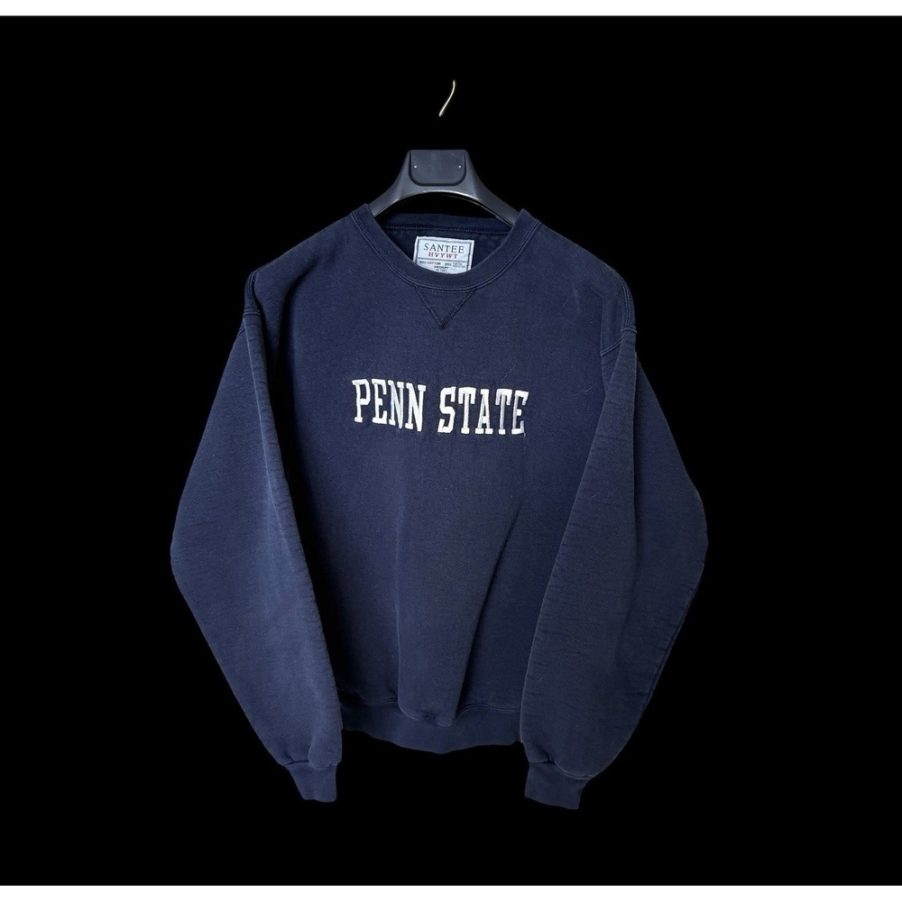 Vintage Penn State 90s Sweatshirt Santee Sweats‎ Navy Med USA Made Embroidered